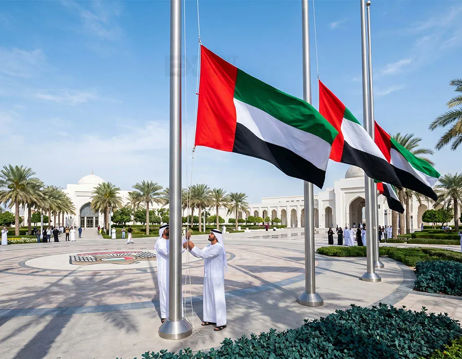 Hoisting flag dubai