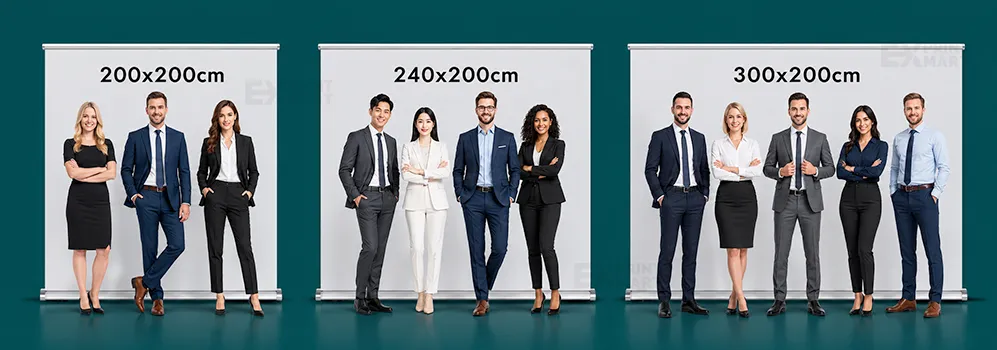 Size Comparison Roll Up Banner First Image