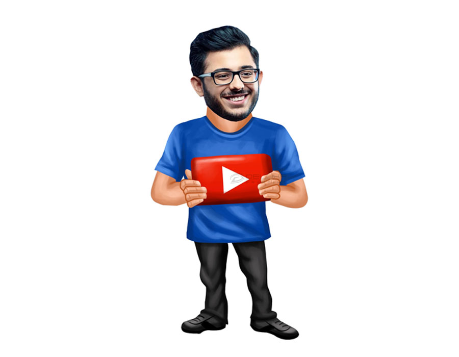 Youtuber Caricature Cutout Image